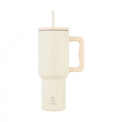 ESTIA ΘΕΡΜΟΣ STRAW TUMBLER XL SAVE THE AEGEAN 1200ml LILY WHITE