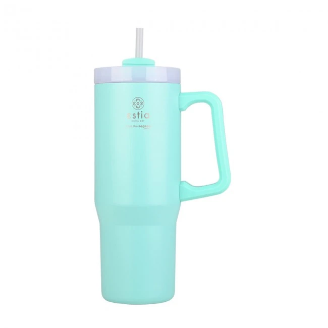 INSULATED STRAW TUMBLER XL SAVE THE AEGEAN 900ml BERMUDA GREEN