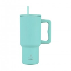 ESTIA ΘΕΡΜΟΣ STRAW TUMBLER XL SAVE THE AEGEAN 900ml BERMUDA GREEN