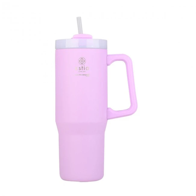 INSULATED STRAW TUMBLER XL SAVE THE AEGEAN 900ml LAVENDER PURPLE