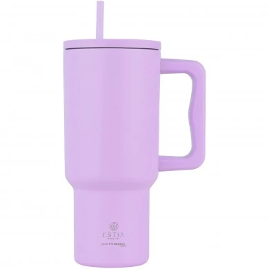 INSULATED STRAW TUMBLER XL SAVE THE AEGEAN 900ml LAVENDER PURPLE