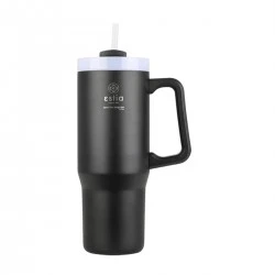 INSULATED STRAW TUMBLER XL SAVE THE AEGEAN 900ml MIDNIGHT BLACK