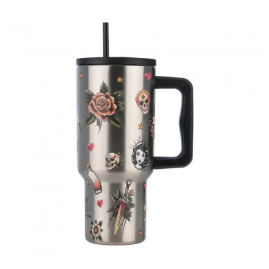 INSULATED STRAW TUMBLER XL SAVE THE AEGEAN 900ml OLD SCHOOL