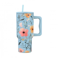 ESTIA ΘΕΡΜΟΣ STRAW TUMBLER XL SAVE THE AEGEAN 900ml SKY GARDEN