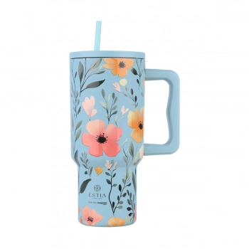 ESTIA ΘΕΡΜΟΣ STRAW TUMBLER XL SAVE THE AEGEAN 900ml SKY GARDEN