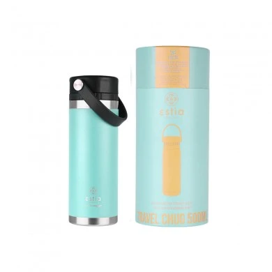 INSULATED BOTTLE TRAVEL CHUG SAVE THE AEGEAN 500ml BERMUDA GREEN