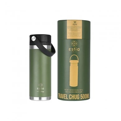 INSULATED BOTTLE TRAVEL CHUG SAVE THE AEGEAN 500ml FOREST SPIRIT