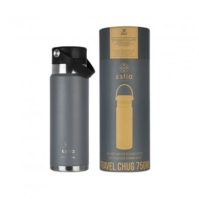 INSULATED BOTTLE TRAVEL CHUG SAVE THE AEGEAN 750ml FJORD GREY