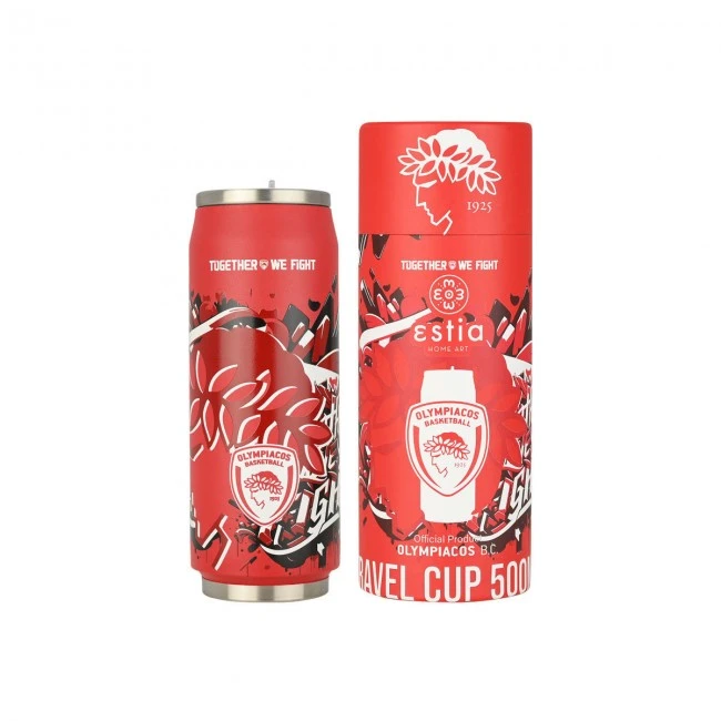 INSULATED TRAVEL CUP OLYMPIACOS BC EDITION TOGETHER WE FIGHT 500ml