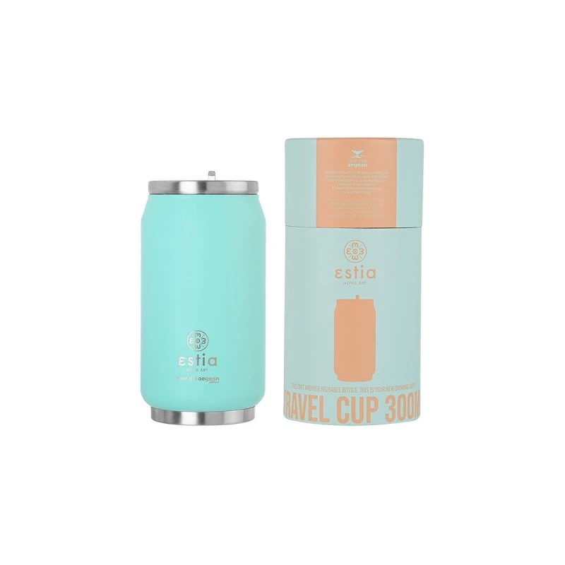 INSULATED TRAVEL CUP SAVE THE AEGEAN  300ml BERMUDA GREEN