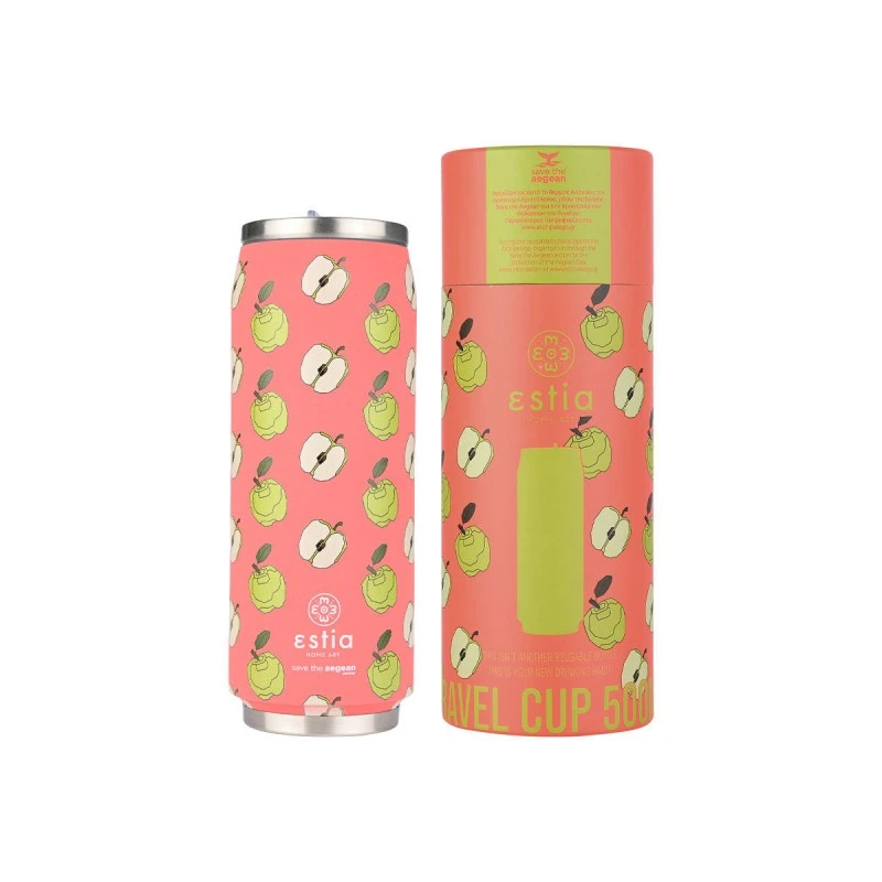 INSULATED BOTTLE TRAVEL CUP SAVE THE AEGEAN 500ml APPLE ODYSSEY