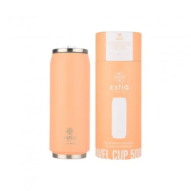 INSULATED BOTTLE TRAVEL CUP SAVE THE AEGEAN 500ml PEACH FUZZ