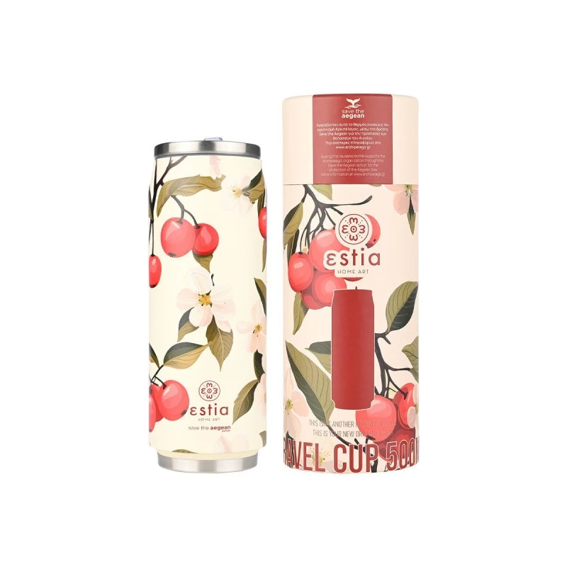 INSULATED BOTTLE TRAVEL CUP SAVE THE AEGEAN 500ml SAKURA WHISPER