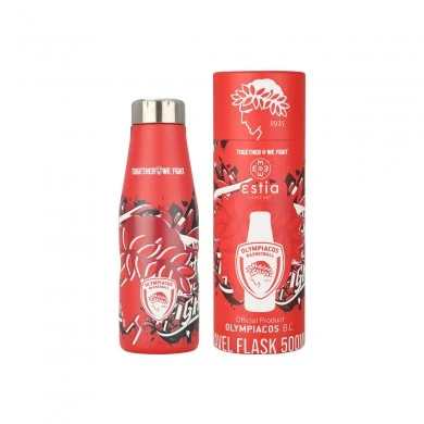 INSULATED BOTTLE TRAVEL FLASK OLYMPIACOS BC EDITION TOGETHER WE FIGHT 500ml