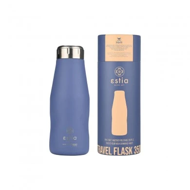 INSULATED BOTTLE TRAVEL FLASK SAVE THE AEGEAN 350ml DENIM BLUE