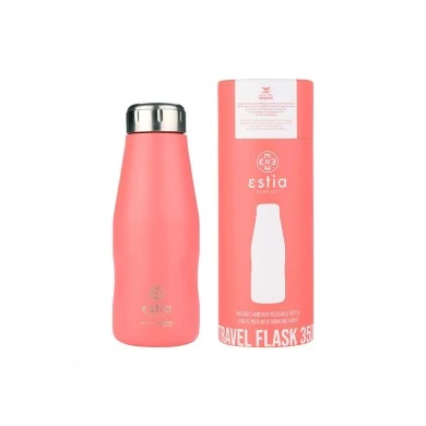 INSULATED BOTTLE TRAVEL FLASK SAVE THE AEGEAN 350ml FUSION CORAL