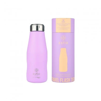 INSULATED BOTTLE TRAVEL FLASK SAVE THE AEGEAN 350ml LAVENDER PURPLE