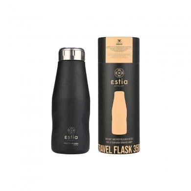INSULATED BOTTLE TRAVEL FLASK SAVE THE AEGEAN 350ml MIDNIGHT BLACK