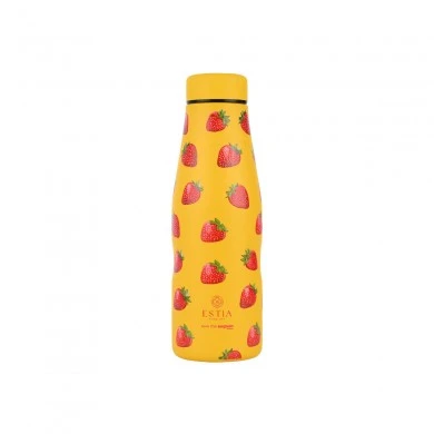 INSULATED BOTTLE TRAVEL FLASK SAVE THE AEGEAN 500ml BERRY BRIGHT