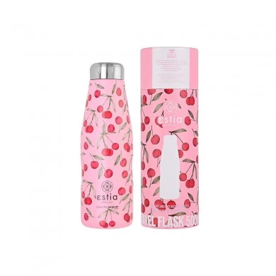 INSULATED BOTTLE TRAVEL FLASK SAVE THE AEGEAN 500ml CHERRY ROSE