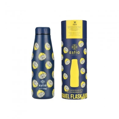 INSULATED BOTTLE TRAVEL FLASK SAVE THE AEGEAN 500ml CITRUS INFUSION
