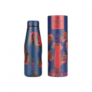 INSULATED BOTTLE TRAVEL FLASK SAVE THE AEGEAN 500ml ELECTRIC ROSES