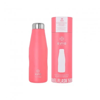 INSULATED BOTTLE TRAVEL FLASK SAVE THE AEGEAN 500ml FUSION CORAL