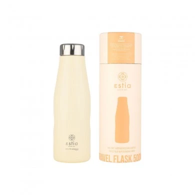 INSULATED BOTTLE TRAVEL FLASK SAVE THE AEGEAN 500ml LILLY WHITE