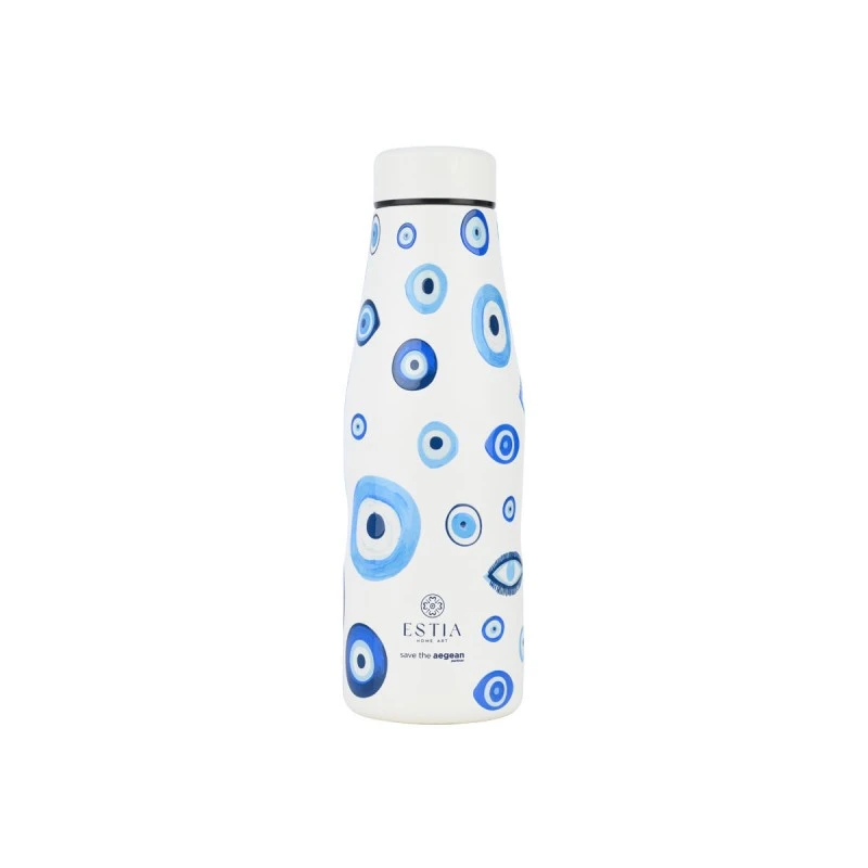 INSULATED BOTTLE TRAVEL FLASK SAVE THE AEGEAN 500ml SPIRIT OF LUCK