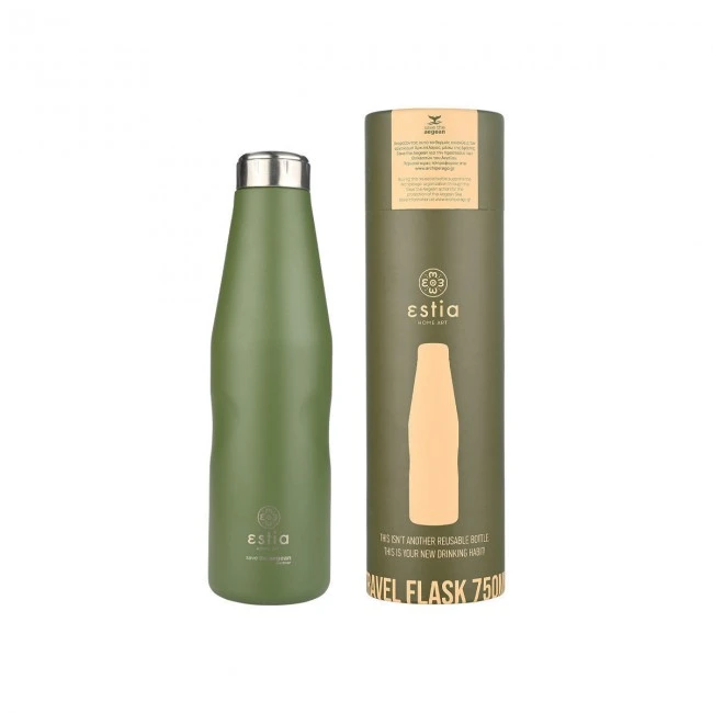 INSULATED BOTTLE TRAVEL FLASK SAVE THE AEGEAN 750ml FOREST SPIRIT