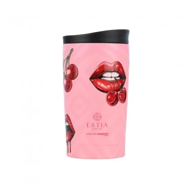 INSULATED TRAVEL MUG SAVE THE AEGEAN 350ml BLUSH POP