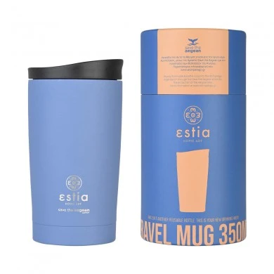 INSULATED TRAVEL MUG SAVE THE AEGEAN 350ml DENIM BLUE