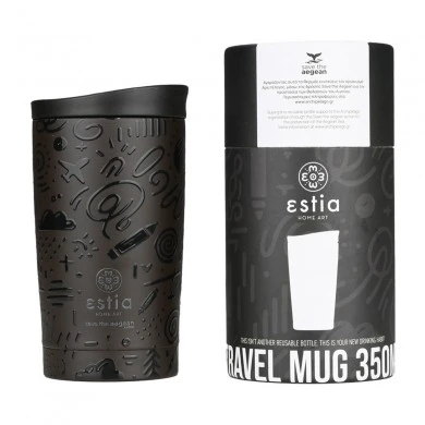 INSULATED TRAVEL MUG SAVE THE AEGEAN 350ml NOIR ECHO