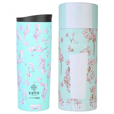 INSULATED TRAVEL MUG SAVE THE AEGEAN 500ml BLOSSOM GREEN