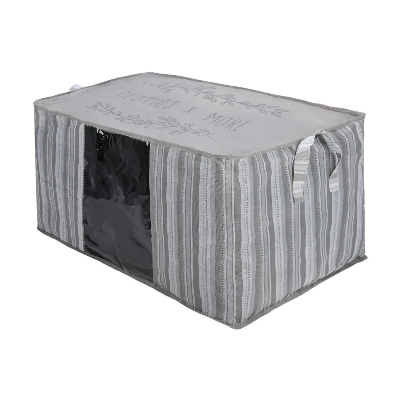 ESTIA ΘΗΚΗ ΑΠΟΘΗΚΕΥΣΗΣ NON WOVEN ΥΦΑΣΜΑΤΙΝΗ 50x40x30cm ΜΕ ΠΑΡΑΘΥΡΟ IVORY