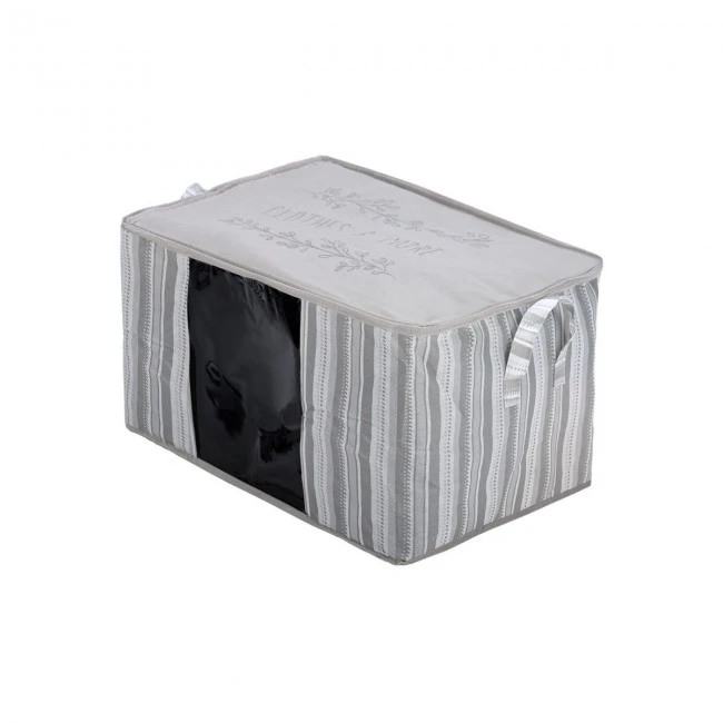 STORAGE CASE NON WOVEN 60x45x35cm WITH WINDOW IVORY