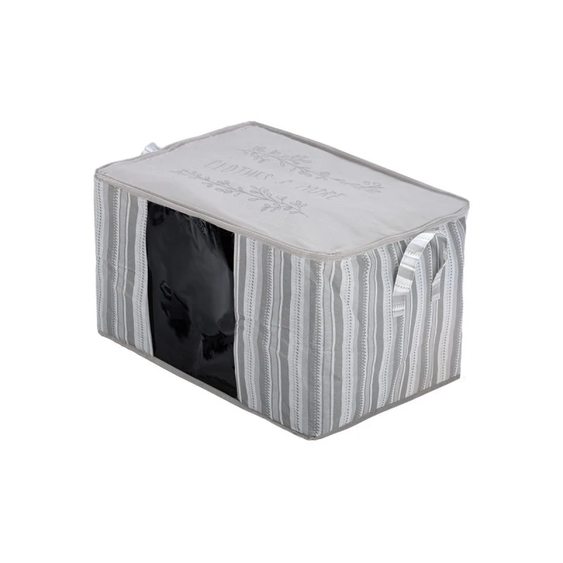 ESTIA ΘΗΚΗ ΑΠΟΘΗΚΕΥΣΗΣ NON WOVEN ΥΦΑΣΜΑΤΙΝΗ 60x45x35cm ΜΕ ΠΑΡΑΘΥΡΟ IVORY