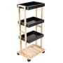 ORGANIZATION TROLLEY BAMBOO ESSENTIALS 40x30x88cm 4-TIER BLACK