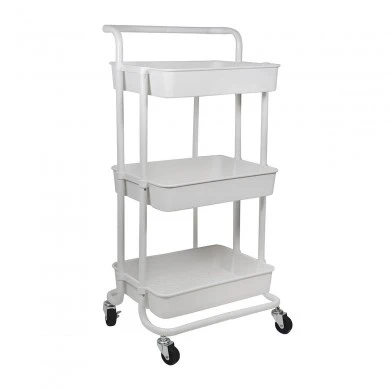 ORGANIZATION TROLLEY METALLIC 3-TIER 43x36x86cm WHITE