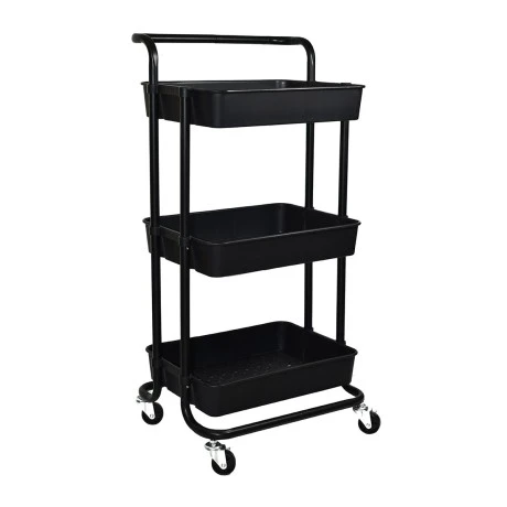 ORGANIZATION TROLLEY METALLIC 3-TIER 43x36x86cm BLACK