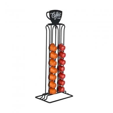 COFFEE CAPSULE HOLDER METAL BLACK COFFEE METALLIC 36 PLACES BLACK