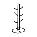 MUG RACK MATTE BLACK ZINC ALLOY 6 HOOKS