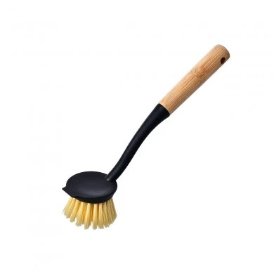 DISH HAND BRUSH BAMBOO ESSENTIALS BLACK ROUND