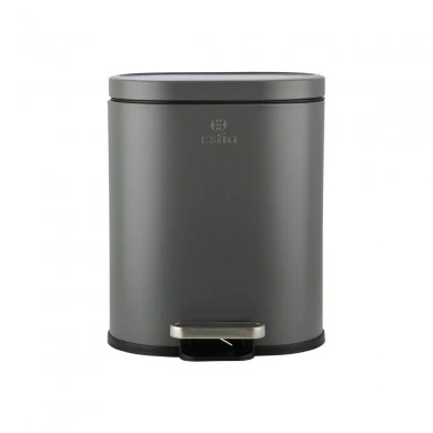 BATHROOM BIN OVOID SOFT CLOSE 6lt GREY