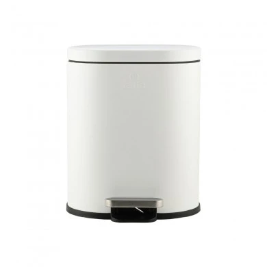 BATHROOM BIN OVOID SOFT CLOSE 6lt WHITE