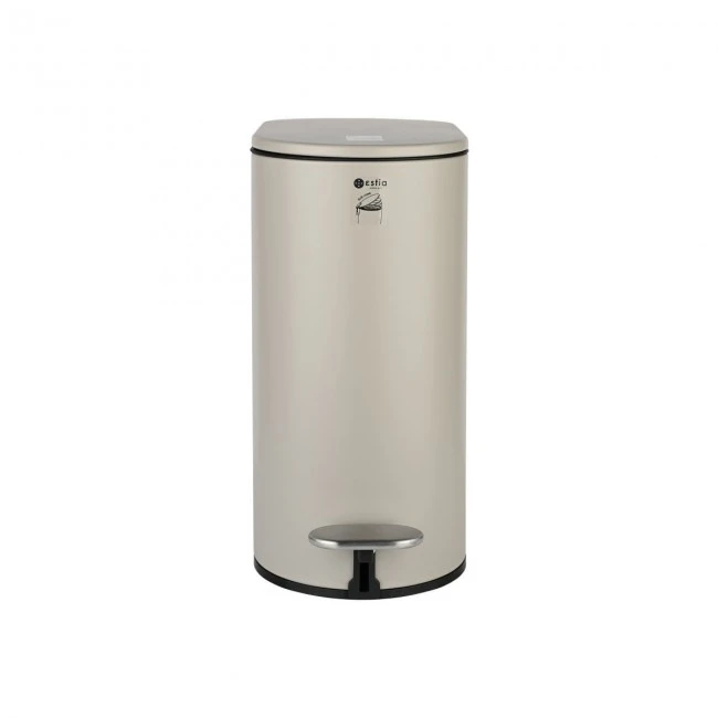 BATHROOM BIN SLIM SOFT CLOSE 5lt MATTE TAUPE