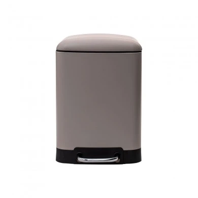 BATHROOM BIN SOFT CLOSE RECTANGULAR 6lt MATTE TAUPE