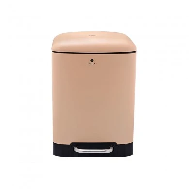 BATHROOM BIN SOFT CLOSE RECTANGULAR 6lt MATTE BEIGE