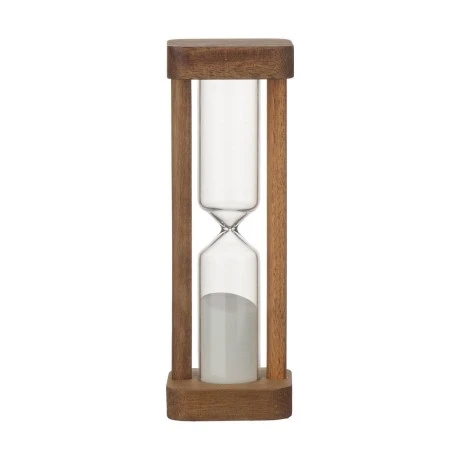 HOURGLASS ALLURE 15 MINUTES GLASS 5x14cm WITH WOODEN FRAME