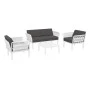PORTOFINO LOUNGE SET 2ΘΕΣ.WHITE/ΜΑΞ. DARK GREY(2ΘΕΣ.+2ΠΟΛ.+ΤΡΑΠ 33εκ.)